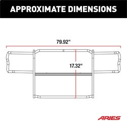 ARIES 4076 - 1-1/2-Inch Black Steel Grille Guard, No-Drill, Select Hummer H2