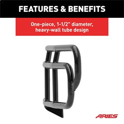 ARIES 4076 - 1-1/2-Inch Black Steel Grille Guard, No-Drill, Select Hummer H2