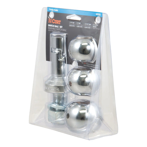 CURT 42225 Switch Ball Trailer Set (1-7/8", 2 & 2-5/16 Balls, 1 x 2-1/4 Shank)