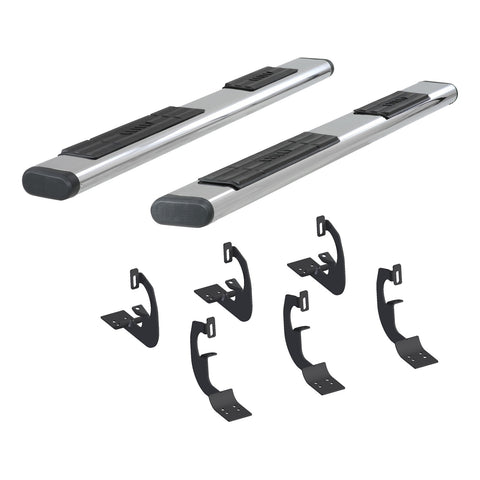 ARIES 4444003 - 6 x 91 Polished Stainless Oval Side Bars, Select Chevrolet and GMC Trucks