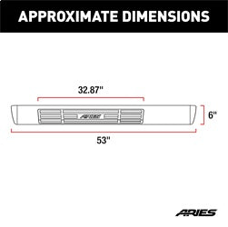 ARIES 4444024 - 6 x 53 Polished Stainless Oval Side Bars, Select Ford F250, F350, F450, F550