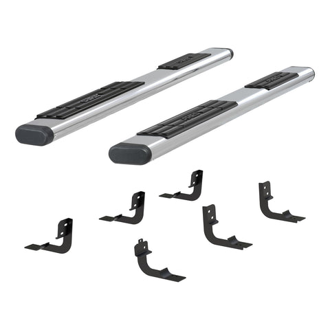 ARIES 4444044 - 6 x 85 Polished Stainless Oval Side Bars, Select Dodge, Ram 1500, 2500, 3500