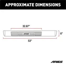 ARIES 4445017 - 6 x 53-Inch Oval Black Aluminum Nerf Bars, Select Ford F-150
