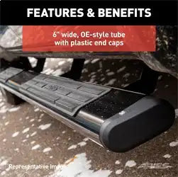 ARIES 4445017 - 6 x 53-Inch Oval Black Aluminum Nerf Bars, Select Ford F-150