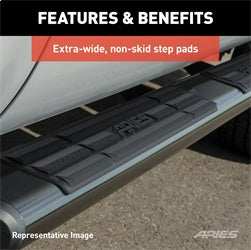 ARIES 4445030 - 6 x 53-Inch Oval Black Aluminum Nerf Bars, Select Toyota Tundra