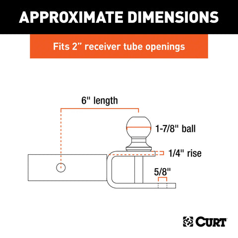 CURT 45005 - 3-in-1 ATV Ball Mount with 2in. Shank and 1-7/8in. Trailer