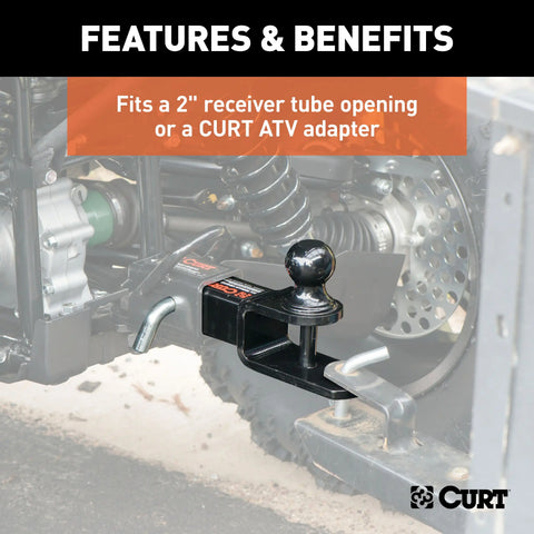 CURT 45005 - 3-in-1 ATV Ball Mount with 2in. Shank and 1-7/8in. Trailer