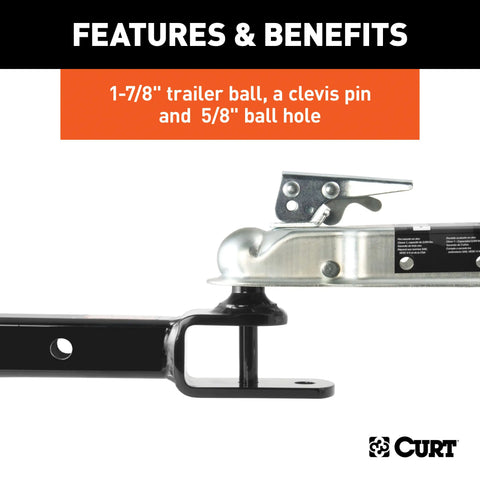 CURT 45005 - 3-in-1 ATV Ball Mount with 2in. Shank and 1-7/8in. Trailer