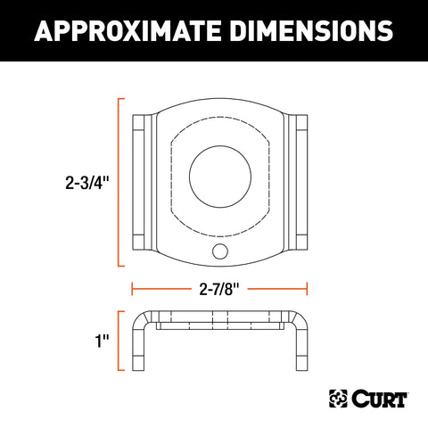 CURT 45007 Ball Mount Tongue Sleeve (2-1/2 Sleeve, 1 Hole)