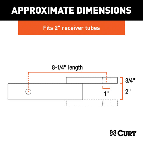 CURT 45010 Class 3 Ball Mount (2 Shank, 7,500 lbs., 2 Drop, 8-1/4 Long)