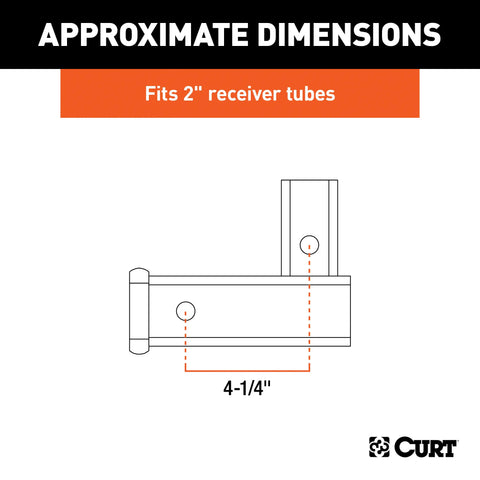 CURT 45013 Vertical Receiver Adapter (2 Shank, 5,000 lbs.)