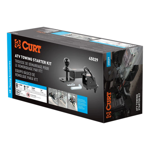 CURT 45029 ATV Towing Starter Kit with 2 Shank and 1-7/8 Trailer Ball