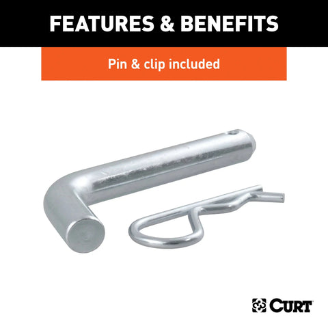 CURT 45033 Class 3 Ball Mount with Pin (2 Shank, 7,500 lbs., 2 Drop, 7-1/2 Long, in Bag)