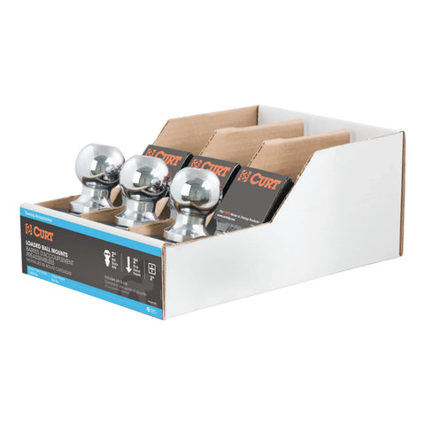 CURT 45037 Loaded Ball Mounts with 2 Balls (2 Shank, 7,500 lbs., Drop, 3-Pack)