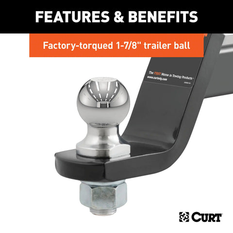CURT 45055 Loaded Ball Mount with 1-7/8 (2 Shank, 3,500 lbs., 4 Drop)