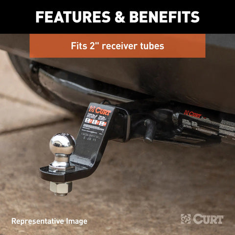 CURT 45056 Loaded Ball Mount with 2 (2 Shank, 7,500 lbs., 4 Drop)