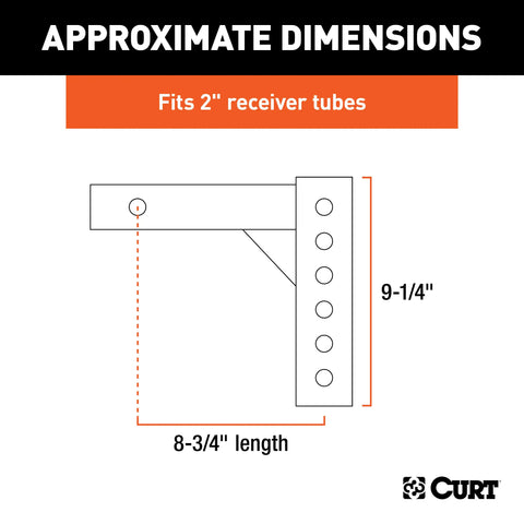 CURT 45059 Replacement Adjustable Ball Mount Shank (Fits #45049 or #45799)