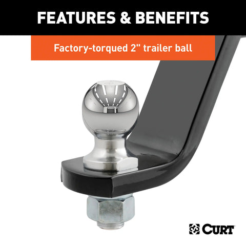 CURT 45064 Loaded Ball Mount with 2 (2 Shank, 7,500 lbs., 6 Drop)