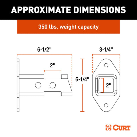 CURT 45069 Hitch Accessory Wall Mount, 2-Inch Receiver