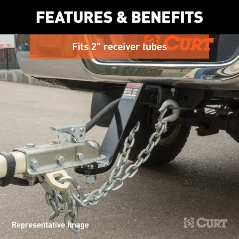 CURT 45110 Class 3 Ball Mount (2 Shank, 5,000 lbs., 10 Drop, 13 Long)