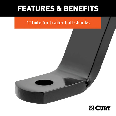 CURT 45112 Class 3 Ball Mount (2 Shank, 5,000 lbs., 10 Drop, 14 Long)