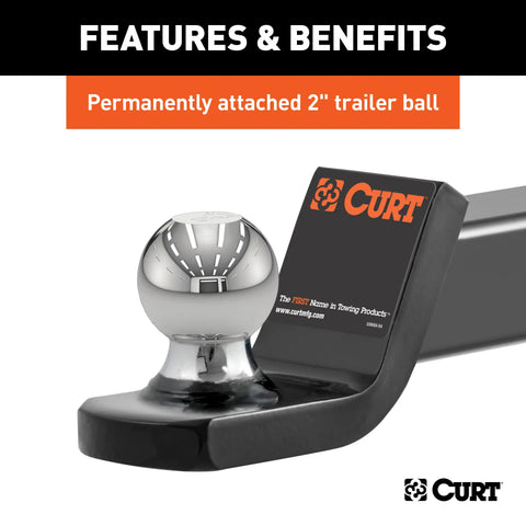 CURT 45141 - Towing Starter Kit with 2in. Ball (2in. Shank 7500 lbs Drop)