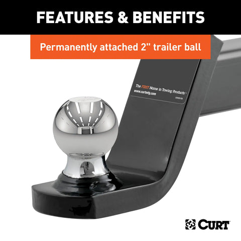 CURT 45142 Towing Starter Kit with 2 Ball (2 Shank, 7,500 lbs, 4 Drop)