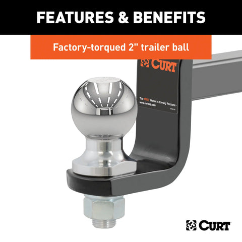 CURT 45148 Towing Starter Kit with 2 Ball (1-1/4 Shank, 3,500 lbs, 3-1/4 Drop)