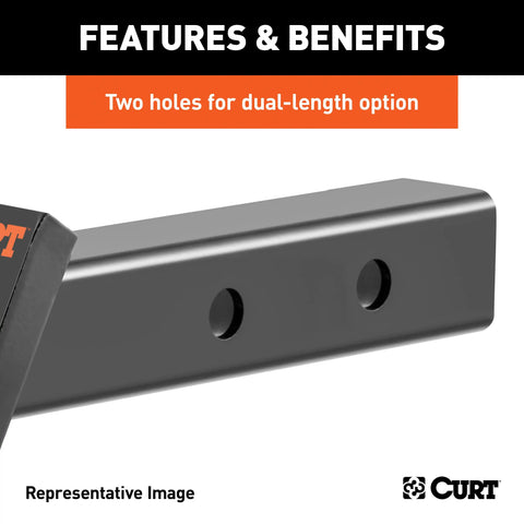 CURT 45220 Dual-Length Ball Mount (2 Shank, 7,500 lbs., 2 Drop, 7-1/2 or 10-1/2 Long)