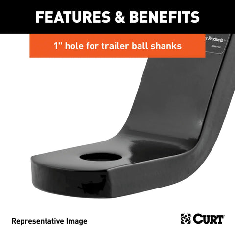 CURT 45270 Class 3 Ball Mount (2 Shank, 7,500 lbs., 4 Drop, 13 Long)