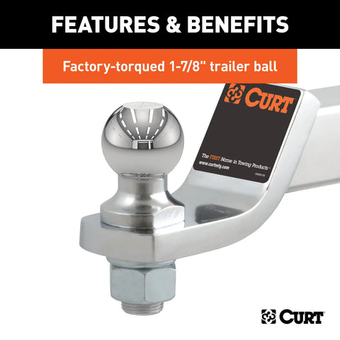CURT 45293 Loaded Ball Mount with 1-7/8 (2 Shank, 7,500 lbs., 2 Drop)