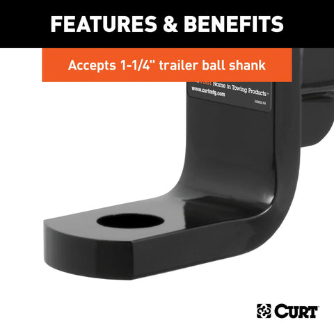 CURT 45311 - Class 4 Ball Mount (2in. Shank 10000 lbs. 4in. Drop 9-3/8in. Long)