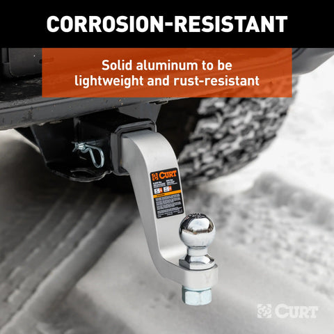 CURT 45362 - Aluminum Ball Mount (2in. Shank 8000 lbs 6in. Drop 8-1/2in. Long)