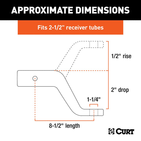 CURT 45456 - Commercial Duty Forged Ball Mount (2-1/2in. Shank 20000 lbs. 2in. Drop)