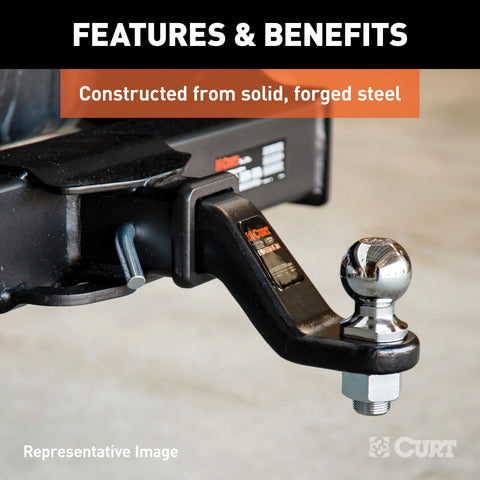 CURT 45456 - Commercial Duty Forged Ball Mount (2-1/2in. Shank 20000 lbs. 2in. Drop)