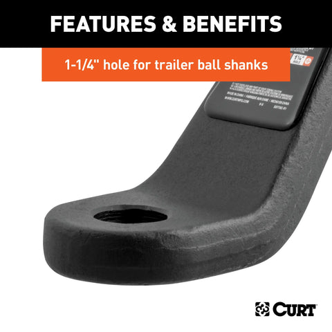 CURT 45456 - Commercial Duty Forged Ball Mount (2-1/2in. Shank 20000 lbs. 2in. Drop)