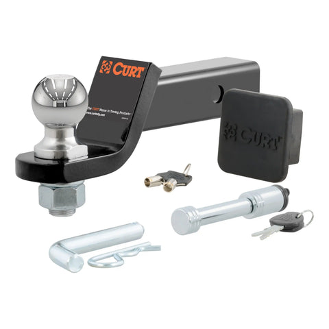 CURT 45534 Towing Starter Kit with 2 Ball (2 Shank, 7,500 lbs, Drop)