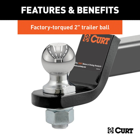CURT 45534 Towing Starter Kit with 2 Ball (2 Shank, 7,500 lbs, Drop)