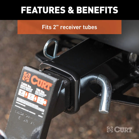 CURT 45900 Adjustable Channel Mount with Dual Ball (2 Shank, 14,000 lbs., 6 Drop)