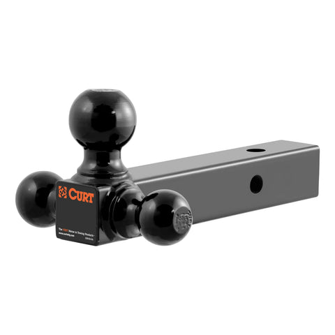 CURT 45650 Multi-Ball Mount (2 Solid Shank, 1-7/8", 2 & 2-5/16 Black Balls)