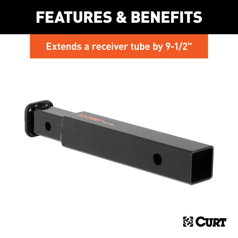 CURT 45775 - Receiver Tube Adapter (2in. to 1-1/4in. Shank 3500 lbs. GTW 9-1/2in. Length)