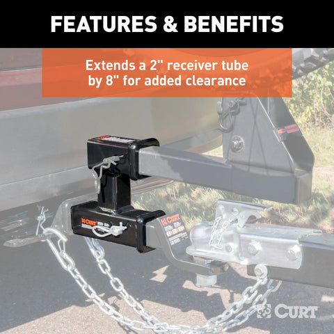 CURT 45792 - Dual Receiver Trailer Hitch Ball Mount 2-Inch 3500 lbs