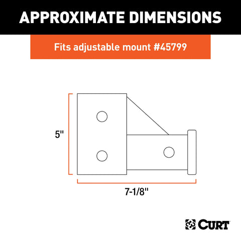 CURT 45802 - Replacement Adjustable Tri-Ball Tube Mount for #45799