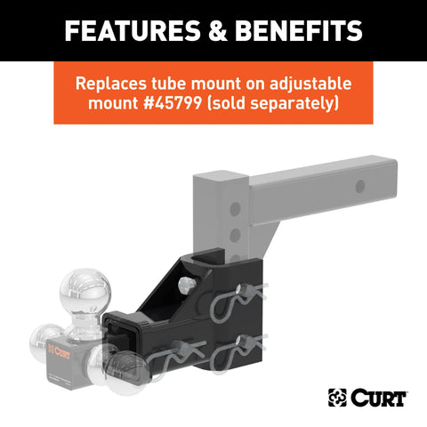 CURT 45802 - Replacement Adjustable Tri-Ball Tube Mount for #45799