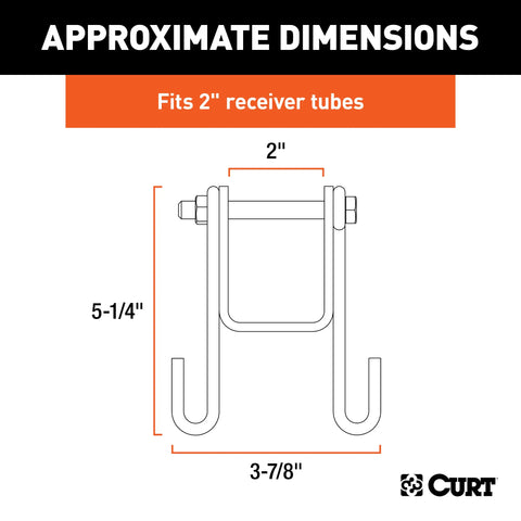CURT 45806 Trailer Safety Chain Holder Bracket (2 Shank)