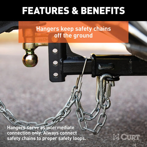 CURT 45807 Trailer Safety Chain Holder Bracket (2 Shank)