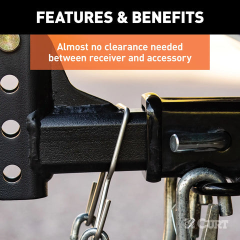 CURT 45807 Trailer Safety Chain Holder Bracket (2 Shank)