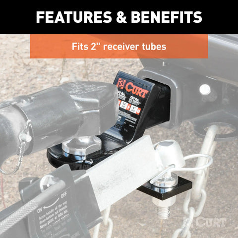 CURT 45820 Sway Tab Ball Mount (2 Shank, 7,500 lbs., 2 Drop)