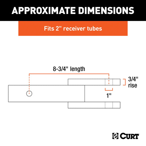 CURT 45821 Clevis Pin Ball Mount with 1 Diameter (2 Shank, 6,000 lbs.)