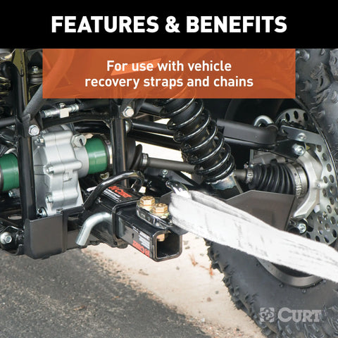 CURT 45825 Tow Hook Trailer Hitch Ball Mount, Fits 2-Inch Receiver, 10K